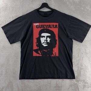 Vintage Che Guevara T-Shirt Mens‎ Size Large Black Graphic Political Icon Tee